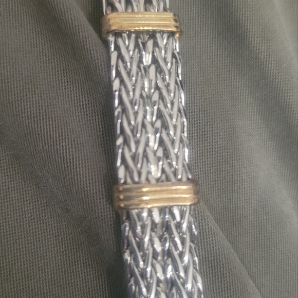 Ross Simons Sterling Silver 8 Inch Bracelet With Gold Plated Accents - Picture 5 of 5